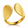Ring „Muscheln“, 18 Karat vergoldeter Stahl