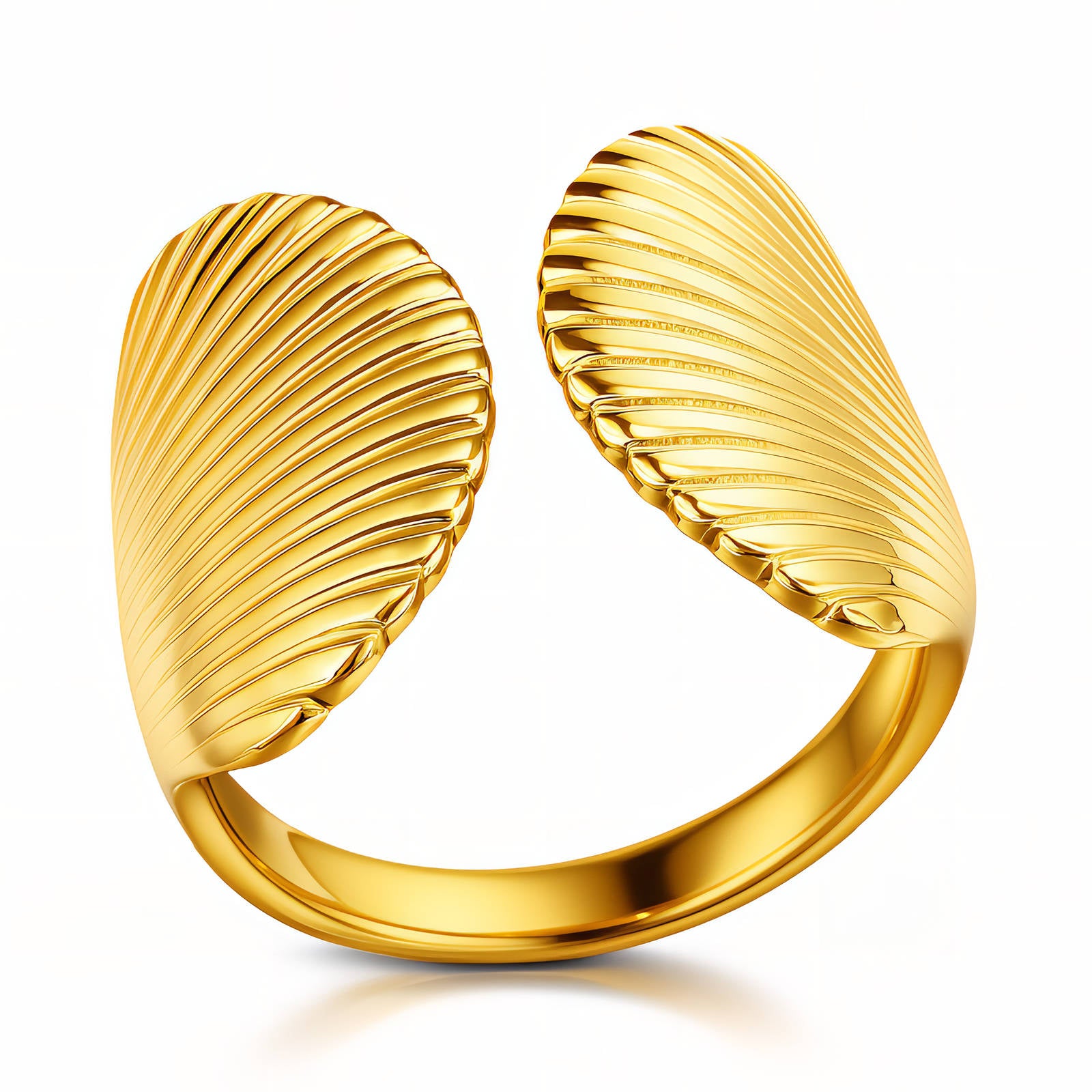 Ring „Muscheln“, 18 Karat vergoldeter Stahl