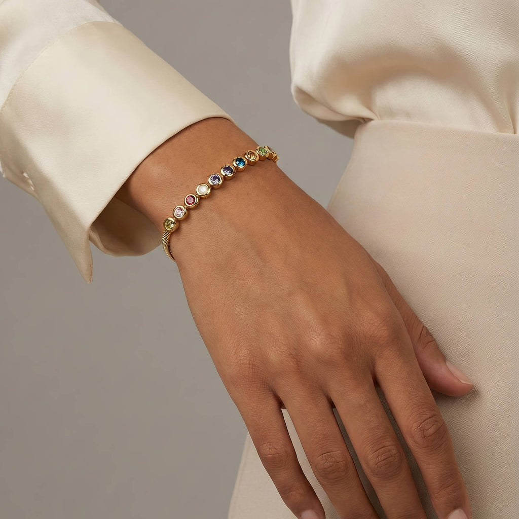 Armband, 18 Karat vergoldeter Stahl