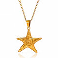 Collar "Estrella de mar", acero bañado en oro de 18 quilates
