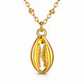 Collar "Concha", acero bañado en oro de 18 quilates