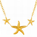 Collar "Estrellas de mar", acero chapado en oro de 18 quilates