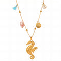 Collar "Caballito de mar", acero chapado en oro de 18 quilates
