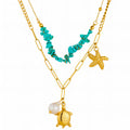 Collar "Tortuga", acero bañado en oro de 18 quilates