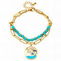 Pulsera "Estrella de mar", acero chapado en oro de 18 quilates