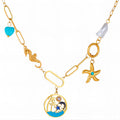 Collar, acero chapado en oro de 18 quilates