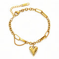 Herz“-Armband, 18 Karat vergoldeter Stahl