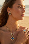 Schmuckset Coral Dorado, 3-teilig, 18K vergoldeter Stahl