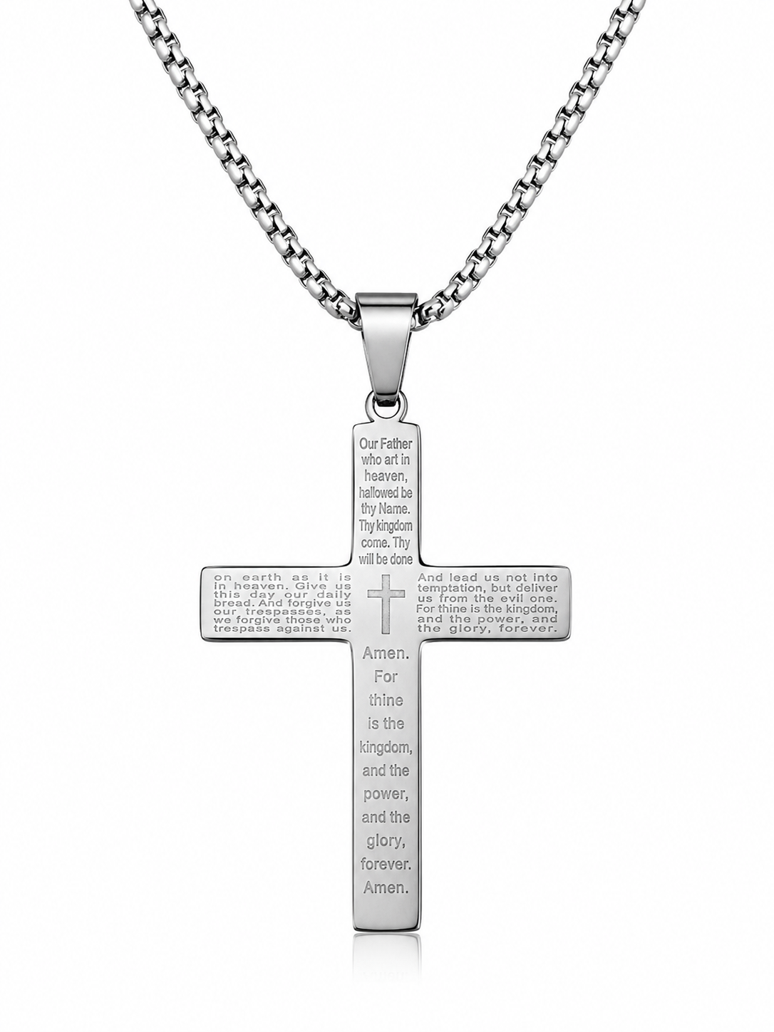 Herren Kreuzkette "Faith" Edelstahl